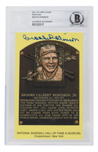 Brooks Robinson Signed Slabbed Orioles Hall of Fame Plaque Postcard BAS 117 - £53.10 GBP