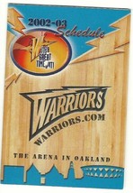 2002 Golden State warriors Pocket Schedule - $94.29 MXN