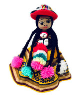 Peruvian Andean Vintage Folk Art Handmade Woman With Babies Traditional Clothing - £17.54 GBP