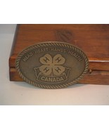 Pre-owned Canada Brass Head Heart Hands &amp; Health Belt Buckle - £10.16 GBP