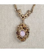 Vintage Victorian Fire Opal &amp; Purple Rhinestone Goldtone 15&quot; Chocker Nec... - $1,771.59 MXN