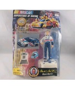NASCAR Superstars 1997 Mark Martin Toy BiZ Action Figure On damaged Card  - $9.74