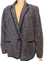 NWT Talbots Plus Petite Blue Marled One Button Lined Collared Blazer Siz... - €54,54 EUR