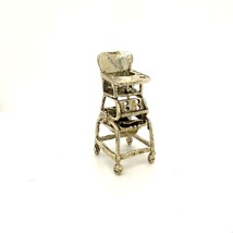 Vintage Sterling Silver Italian Baby High Chair Collectable Miniature Dollhouse - £34.94 GBP