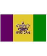 2 PC MARDI GRAS FLAGS 3 X 5 party supplies banners flag #330 - $13.64