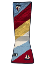 C&amp;F Nautical Runner 14" x 51" Sailing Red Blue Yellow White Quilted 100%... - $17.82