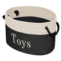 Toy Rope Storage Basket - Embroidered Storage Bins - Black And White Bas... - $39.99