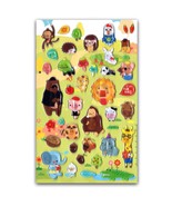 CUTE ANIMAL FRIENDS GEL STICKERS Kids Craft Scrapbook Raised Sticker Sheet - $3.99