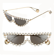 GUCCI AUTHENTIC Hollywood Forever 0364 Gold Pearl Metal Sunglasses GG0364S 004 - £680.44 GBP