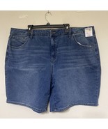 TERRA &amp; SKY Bermuda Shorts Plus Size: 26 W  Medium Wash High-Rise - £11.43 GBP