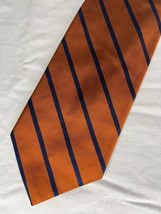 Vintage Jos A Bank Orange Blue Stripes All Silk USA Made - $186.24 MXN