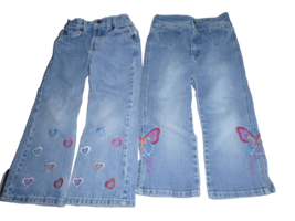 Mixed Lot Girls Jeans Pants 2 Embroidered Lg Sz 6X &amp; 4 &amp; 1 Shorts Sz 6;Read 1st! - £12.78 GBP