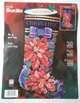 Bucilla Longstitch Christmas Stocking Kit 84650 Poinsettia Barbara Baatz - £110.61 GBP