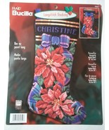 Bucilla Longstitch Christmas Stocking Kit 84650 Poinsettia Barbara Baatz - $138.55