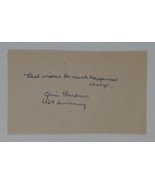 Jane Barkman Signed 3x5 Index Card Autographed Olympic Swimmer Gold Medal - £23.61 GBP