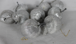 9 Silver Christmas Ornament Balls, Plastic Styrofoam wrapped in sparkling Silver - £7.39 GBP