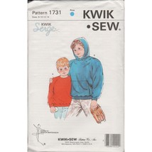 Kwik Sew 1731 Boys Sweatshirt, Hoodie Pattern for Knits Choose Size Uncut - $12.99