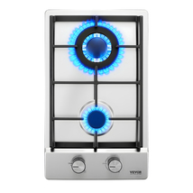 VEVOR Gas Cooktop 12 inch, Max 12250BTU 2 Burners Built-in Gas Stove Top... - $72.99