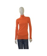 Barbour orange turtle neck long sleeve top blouse viscose size US 6 UK 1... - $167.31