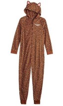Girls One Piece Pajamas Hooded Cheetah Union Suit Fleece Blanket Sleeper... - $22.77