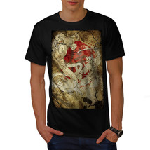 Samurai Dragon Clash Shirt Battle Art Men T-shirt - £10.35 GBP