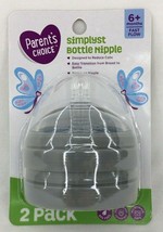 Parent&#39;s Choice Simplyst Bottle Nipple 6+Month 2 Pack Fast Flow Anti-Colic NEW - £11.70 GBP