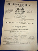 The Old Globe Theater Presents The Blackfiars Company Ohio 1936 Program - $9.99