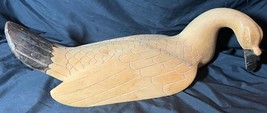Vintage Arthur Court Solid Wood Carved Swan with Brass Beak &amp; Tail Woode... - $146.25