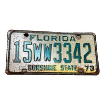 Vintage 1973 Florida Sunshine State Collectible License Plate Original Tag Green - £22.28 GBP