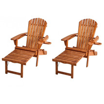 W Home 50 in. Oceanic Collection Adirondack Chaise Lounge Chair Foldable... - $524.75 CAD