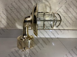 Solid Brass Nautical Sconce w/ Brass Shield Light Set of 2 - $175.13