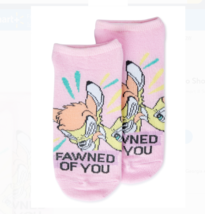 NEW ! Disney 2 Pair Bambi &quot;Fawned of you&quot; Women&#39;s No Show Socks (Shoe Si... - $8.43