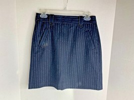 Ann Taylor LOFT Womens Sz 4 P Wool Blend Black Pinstripe Skirt Career Work  - $188.27 MXN