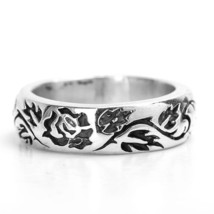 FOYDJEW Elegant / Vintage Silver Plated, Rose &amp; Flower Theme Ring - Ladies - £14.14 GBP