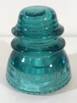 Vintage Hemingray 42 Glass Insulator Teal Aqua Blue Green Railroad Telephone - £9.82 GBP