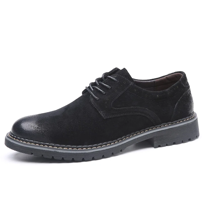 Suede Leather Men Oxford Shoes Carved British Mens Shoes Business Dress Shoes Ca - £72.43 GBP