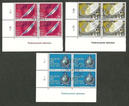 SWITZERLAND 1973 VF NH 3 x Precancel Blocks Stamps Scott # 555-557 - £2.74 GBP