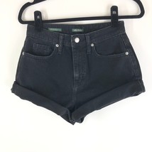 Wild Fable Womens Highest Rise Mom Shorts Cuffed Denim Cotton Black Size 2 - £7.60 GBP
