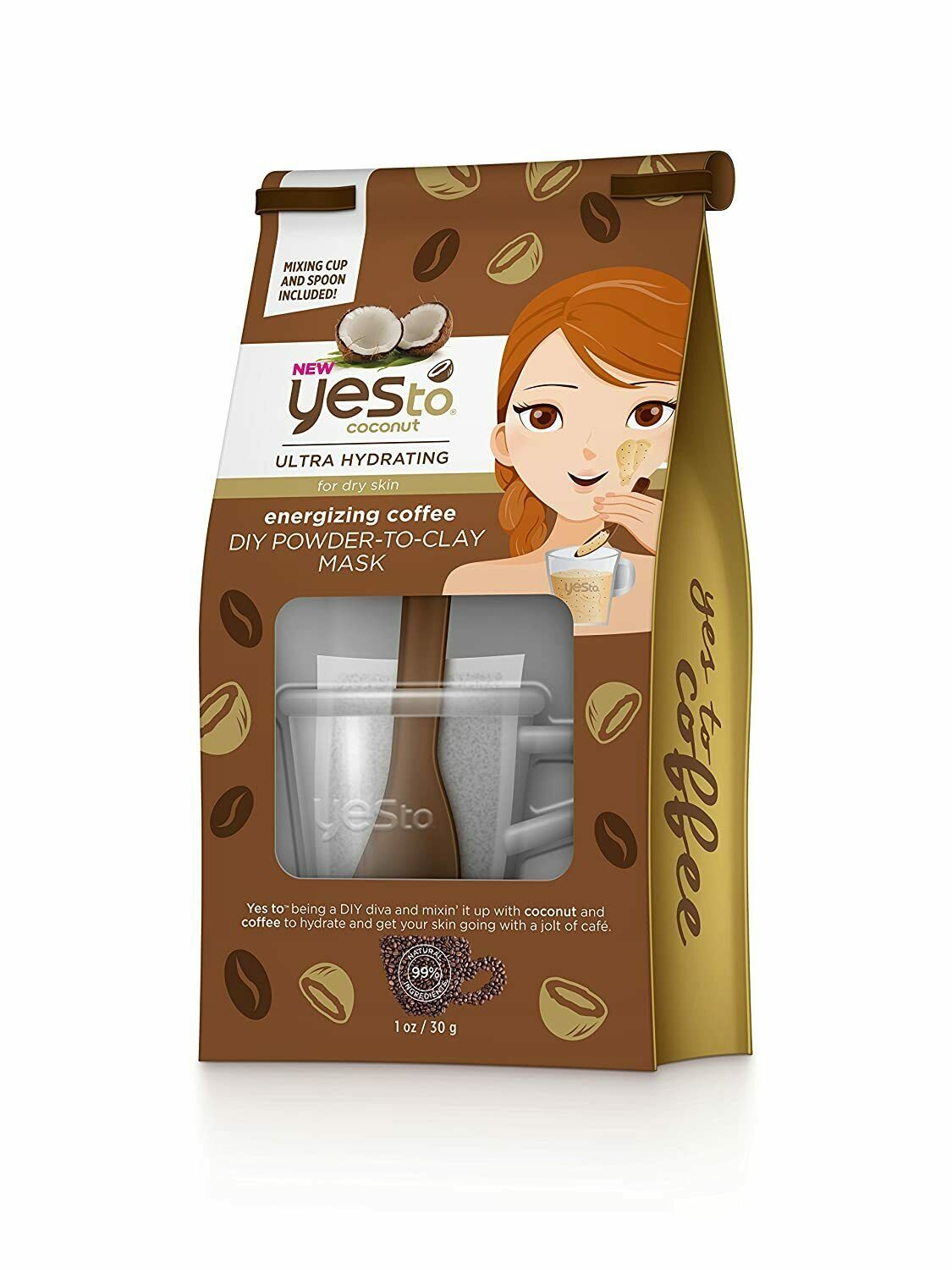 Yes To Coconut Energizing Coffee Diy Powder-to-Clay Mask Bag, 1 Ounce - $11.87