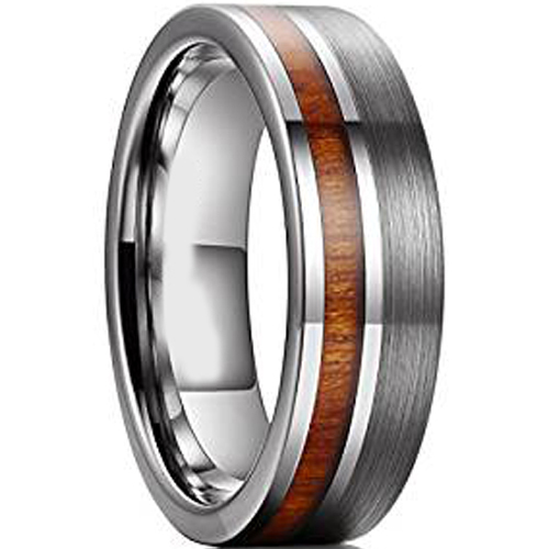 COI Tungsten Carbide Wedding Band Ring With Wood - TG2389AA