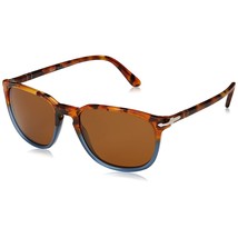 Persol PO3019S Square Sunglasses, Brown Tortoise/Opal Blue/Brown, 52 mm - £347.17 GBP