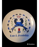 Vintage Zook Plate Hot Pad Pa Dutch Bluebirds Love  Friendship 1987 - £9.29 GBP