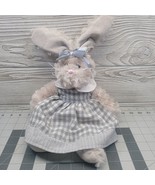 Ganz Grey Zoe Bunny Rabbit Stuffed Animal Plush Easter Spring Dress 15&quot; - £15.79 GBP