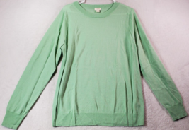 J.CREW Sweater Womens Large Green Knit Acrylic Raglan Sleeve Round Neck Pullover - £17.34 GBP