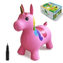Unicorn Bouncy Horse, Inflatable Bouncy Animals Hopper For Toddlers, Ride On Rub - £37.65 GBP