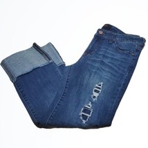 Liverpool Jean Company Distressed Cuffed The Capri Blue Jeans Size 4 - £26.57 GBP
