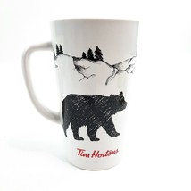 Tim Hortons Coffee Mug Black Bear Tea Cup Mountains Holiday Ceramic Limi... - $11.29