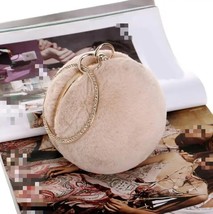 Winter Women   Clutch Evening Bag Round   Diamods  Small Female Handbags For Lad - £79.27 GBP