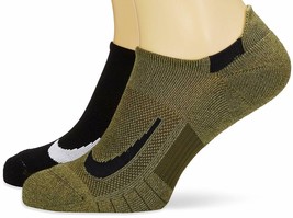 NIKE SX7554 934 Multiplier Ankle Socks set of 2 Black/Army ( S ) - $69.27