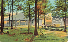 Muskegon Michigan~Recreation PARK-OLD Grand Dad Whiskey SIGN~1910s Postcard - £5.42 GBP